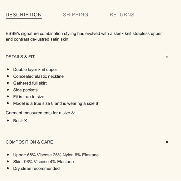 Esse Studios Lumiere Strapless Dress - Picture 2 of 2